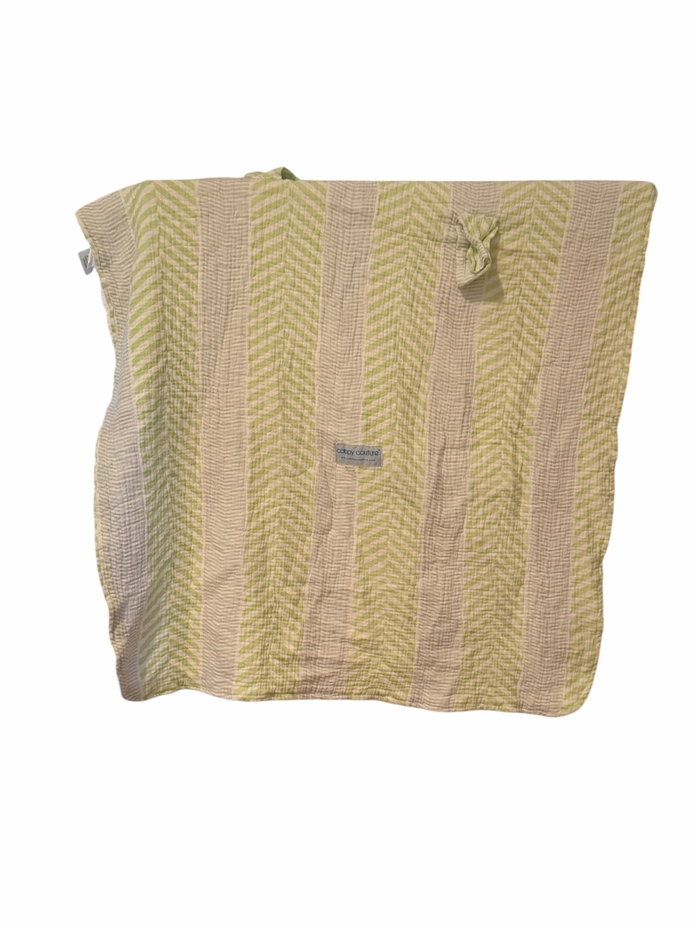 Canopy Couture Baby Car Seat Cover Green Gray Chevron Cotton